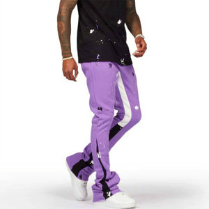 Conjunto de Camiseta y Jeans Personalizados para Hombre, Ropa Casual de Calle, Camiseta de Manga Corta con Estampado de Salpicaduras y Pantalones Vaqueros Morados Ajustados - Product Image 5