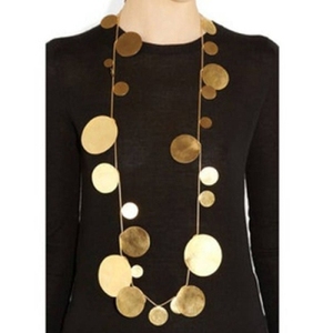SOUMYA CREATIONS Colliers circulaires pour femmes en laiton plaqué or faits à la main, 24 pouces - Product Image 1