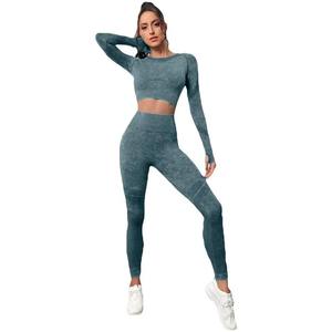 Mujeres Yoga Fitness Deporte Cintura alta Levantamiento de glúteos Curvas Medias de entrenamiento Pantalones de entrenamiento de gimnasio elásticos Legging sin costuras - Product Image 1