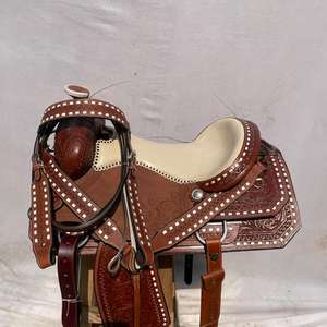 Conjunto de Silla de Montar Western de Cuero Premium con Diseño Artístico y Detalles en Madera |   Juego de Herrajes de Acero Inoxidable Hechos a Mano para Montar a Caballo - Product Image 5