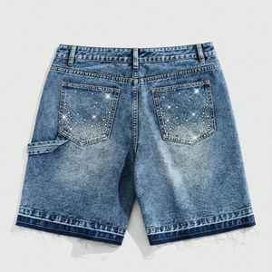 Summer Vintage <b>Shorts</b> Custom Mens Streetwear Denim <b>Shorts</b> <b>Zipper</b> Light Blue High Quality Raw Hem Cotton Denim <b>Shorts</b> - Product Image 3