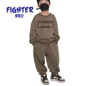 Conjuntos de chándal de pantalón corto con cordón de verano 100% algodón personalizado para niños y niñas ropa informal bordada para niños - Product Image 6