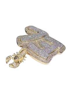 Pendentif 'P' personnalisé en argent sterling 925, diamant moissanite VVS, plaqué or, style hip-hop, bijoux fins, collection de cadeaux - Product Image 3