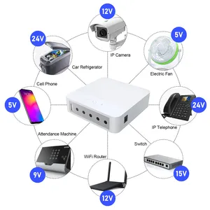 Wgp nhà máy bán buôn Mini UPS đa cổng đầu ra DC USB 5V 9V 12V 24V pin dự phòng năng lượng mặt trời sạc mini UPS cho Wifi Router