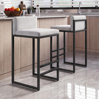 Nouveau Design Tabouret de Bar Haut de Gamme Chaises Luxe Cadre Métallique Hôtellerie Moderne