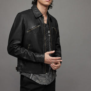 2023 Pakistan hommes en cuir véritable veste High Street Style pas cher hiver toile veste pour hommes-100% cuir - Product Image 3