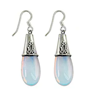 Boucles d'oreilles pendantes en opale argent 925 pour femmes, boucles d'oreilles à la mode - Product Image 2