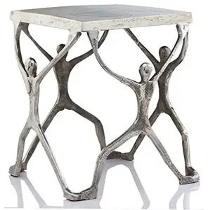 Latest Design Metal Sofa Bedside Coffee Table Human Sculpture Shape Aluminum Top for Home Hotel & Restaurants