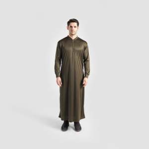 Move Max Olive <b>Thobe</b> with Regular Fit Modest Sportswear - Product Image 1