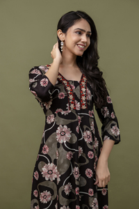 Robe longue de qualité supérieure séquence broderie travail côté Dori Handloom fabricant indien - Product Image 5