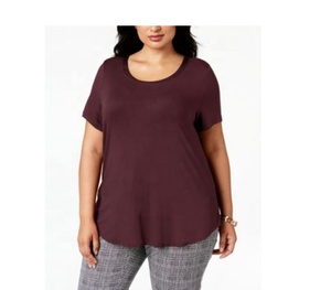 Camisetas de mujer al por mayor personalizadas de talla grande, Camiseta lisa de algodón 100% de cuello redondo - Product Image 1