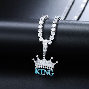 Moissanite <b>Crown</b> Pendant With Glowing <b>King</b> - Product Image 1