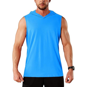 Personnalisé en gros imprimé sans manches pour hommes 100% coton 280gsm haute qualité poids lourd été gilet à capuche respirant OEM - Product Image 1