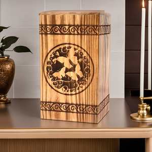 Wooden Urns <b>for</b> Human Cremation <b>Box</b> Funeral Tree <b>of</b> Life Adult <b>Ashes</b> Personalized Urn - Product Image 6