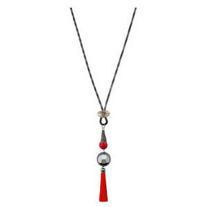 Urthn 2 tono chapado en oro borla declaración collar moda religiosa madera y aleación cadenas para fiesta 1112502F - Product Image 1