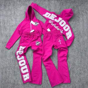 Ensemble de pantalons de survêtement et sweats à capuche avec dernière conception de logo personnalisé remaniement de marque privée - Product Image 6