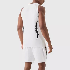 Nuevos conjuntos de pantalones cortos OEM para hombre con Top sin mangas serigrafiado de seda de alta calidad con pantalones cortos estampados para hombre conjuntos de pantalones cortos - Product Image 3