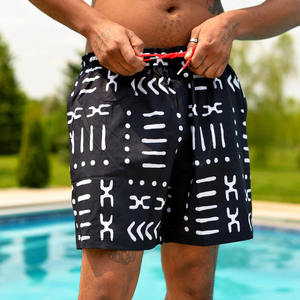 Short de plage pour hommes personnalisé et écologique OEM Short de bain décontracté à séchage rapide respirant motif floral léger style mi-lavé - Product Image 6