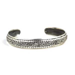 925 Sterling <b>Silver</b> Open Bottom Fashion <b>Cuff</b> <b>Bracelet</b> with Patterned Top - Product Image 3