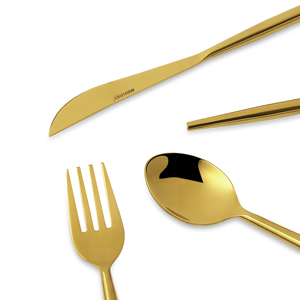 ช้อนสแตนเลสเคลือบทองแบบมินิมอลช้อนชาที่จับรูปไข่เครื่องล้างจานเสร็จมันวาวเครื่องใช้บนโต๊ะอาหารปลอดภัย - Product Image 3