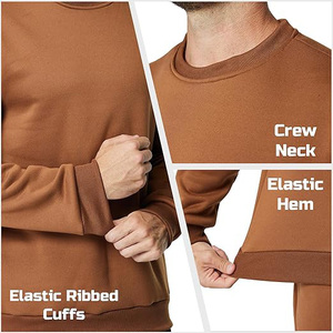 Sweat-shirt à col rond en coton décontracté pour hommes Pull doux avec coupe décontractée Idéal pour le printemps, l'automne, le voyage, la salle de sport ou un usage quotidien - Product Image 6