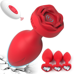Juego de Tapones Anales Vibratorios con Control Remoto por Aplicación de 10 Frecuencias, Tapón Anal Rosa para Mujeres - Product Image 1