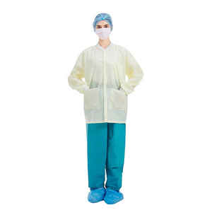 Chaqueta de laboratorio unisex Uniformes de hospital Chaquetas de laboratorio de manga larga no tejidas - Product Image 4