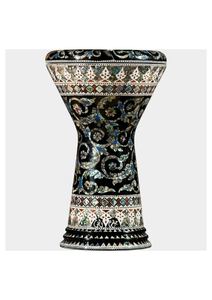 Auténtica Darbuka Gawharet El Fan Blue Pearl Serpent Sombaty de 23 cm, Doumbek Egipcio - Product Image 2
