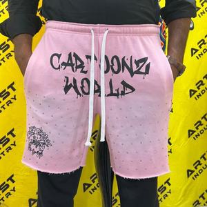 Logo personnalisé Vintage français éponge taille moyenne soleil délavé Shorts décontracté 100% coton taille élastique respirant lavé sueur Streetwear - Product Image 2