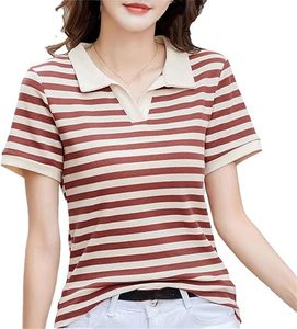 Polo pour femme à manches courtes décontracté travail basique hauts 2025 Golf Tennis - Product Image 1