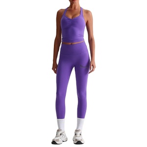 Women Two Piece Outfit <b>Cross</b> Strap Tank <b>Top</b> and Relaxed Fit Pants Set Soft Stretch Casual Summer Wear Set for Wholesale - Product Image 4