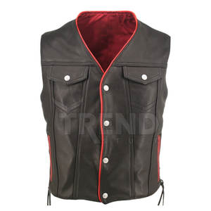 Gilet en cuir de style hip hop décontracté de haute qualité pour hommes avec bouton à col en V Design léger et sans manches-Taille Plus - Product Image 1