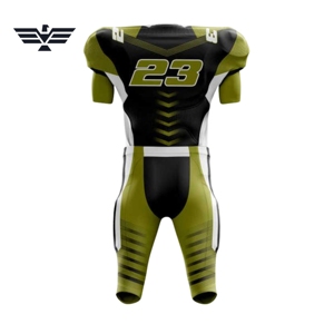 Custom American Football Uniform Set 100% Polyester Breathable Short Sleeve V-neck Front Customized Color Logo Sublimation Print - Product Image 3