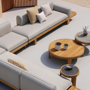 Ensemble de canapé moderne en tissu de lin pour salon cadre en bois massif coussins amovibles OEM ODM disponible - Product Image 2