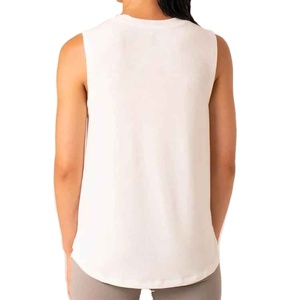 Nueva llegada al por mayor Material de alta calidad 100% algodón hecho mujeres gimnasio camisetas sin mangas Casual Fitness transpirable - Product Image 4