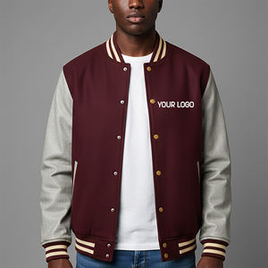 Veste universitaire à blocs de couleur, style streetwear, poids lourd, respirante, chaude, pour l'hiver, tendance, OEM/ODM - Product Image 1