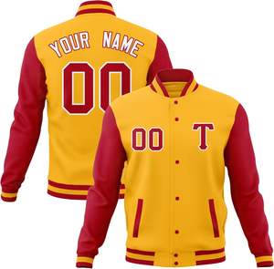 Veste universitaire unisexe personnalisée en gros, veste de baseball en laine, veste vierge de style vintage en toile avec MOQ faible, design pour hommes et femmes - Product Image 5