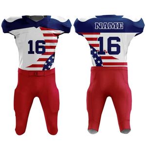 Uniformes de Fútbol Americano Personalizados de Alta Calidad, Cómodos y Elegantes, Transpirables, 100% Poliéster, Logotipo Bordado Sublimado - Product Image 4