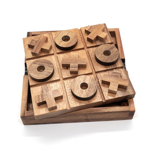 Jeu de Tic Tac Toe en bois et métal, parfait pour les jeux d'adultes, décoration de salle de jeux, apprentissage et jeux de loisirs pour enfants, fabriqué à la main en Inde - Product Image 5