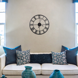 Custom Designed Classic Iron Metal Wall <b>Clock</b> With Roman Numerals Original Indian Manufacture for Home Decoration <b>LED</b> Display - Product Image 5