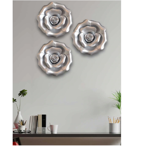 การออกแบบดอกไม้ทองเหลือง Ak ชุดเคลือบ3ศิลปะผนังโลหะ - Product Image 1