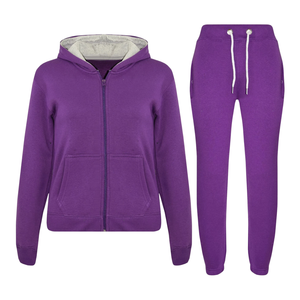 Conjunto Deportivo de Felpa para Mujer, Sudadera con Cremallera y Pantalones Jogger, Ropa Deportiva Informal de Invierno, Suave y Cálida, para Gimnasio, Venta al Por Mayor - Product Image 1