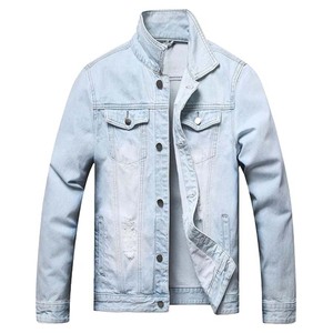 Veste en jean vintage délavée à l'acide avec détails boutonnés, écologique, respirante, pour homme, hiver, logo personnalisé, haute qualité - Product Image 1