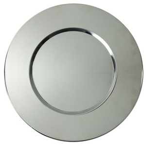 Assiette de présentation en métal écologique finition argent 100 pièces - pour événements et mariages Vaisselle de luxe élégante - Product Image 1