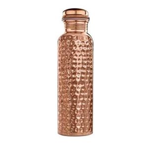 Accessoires de vaisselle en gros : Bouteille d'eau en cuivre martelé couleur marron, faite à la main, à bas prix - Product Image 1