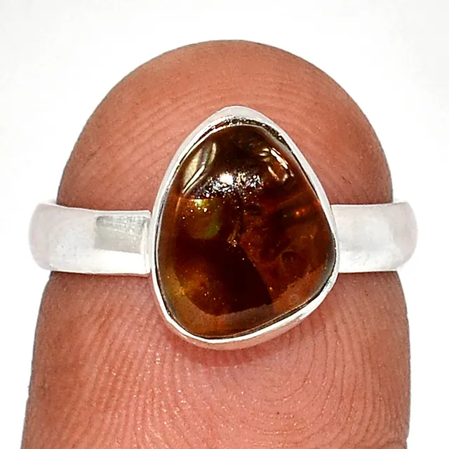 Prix de gros bijoux bruts en agate de feu mexicaine naturelle, bague opale vintage, bijoux en argent sterling 92.5