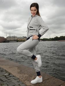 Survêtement d'automne de qualité supérieure avec logo personnalisé pour femmes 100% coton écologique respirant antistatique séchage rapide grande taille - Product Image 2