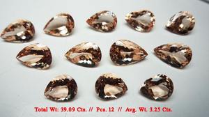 100% naturel Morganite poire coupe forme lâche calibré taille pierre précieuse excellente coupe et poli belles gemmes et pierres en vrac OEM - Product Image 4