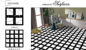 Usine en gros blanc noir 600x600mm carreaux de céramique carreaux de sol en porcelaine émaillée carreaux brillants polis - Product Image 5