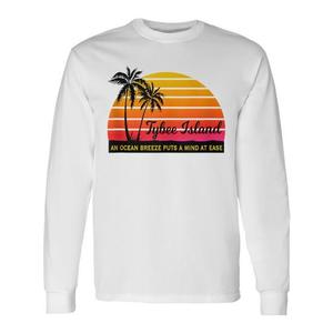 T-shirt a maniche lunghe Tybee Island con design Ocean Breeze, souvenir della spiaggia della Georgia - Product Image 1